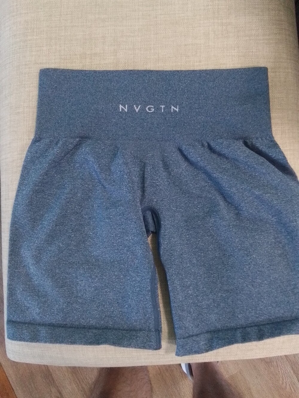 NVGTN Women's High-Waist Heathered Navy Bike Shorts